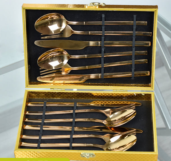 Set cubiertos Plata, Dorado u Oro rosa