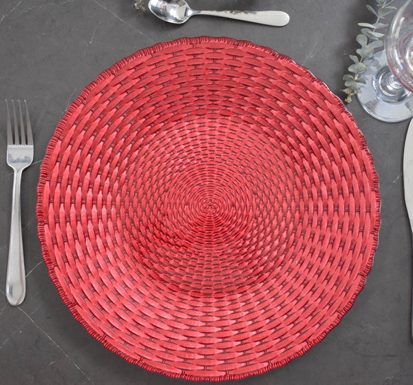 Plato base Elegant rojo