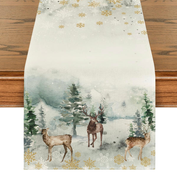 Camino de mesa Navideño Ciervos