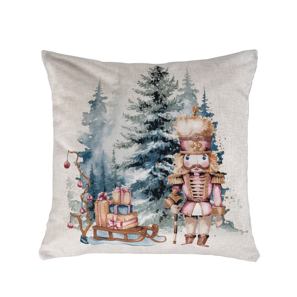 Cojin doble faz navideño cascanueces