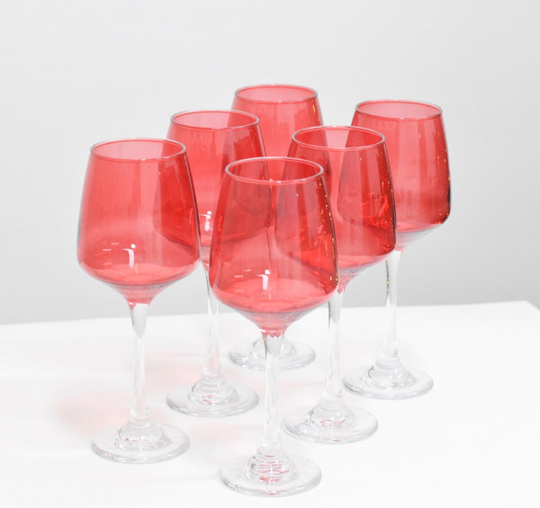 Set x6 copas rojas lisas