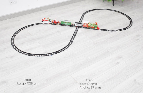 Pista con tren navideño