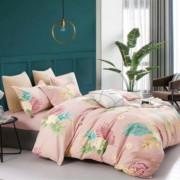 Duvet Cover + fundas + sabana plana importado jardín rosa