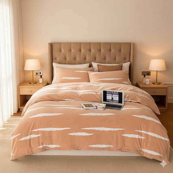 Duvet Cover + plumon + fundas + sabana plana importado Piel de durazno