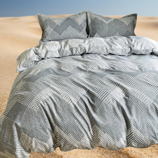 Duvet Cover + fundas doble faz plenitud gris