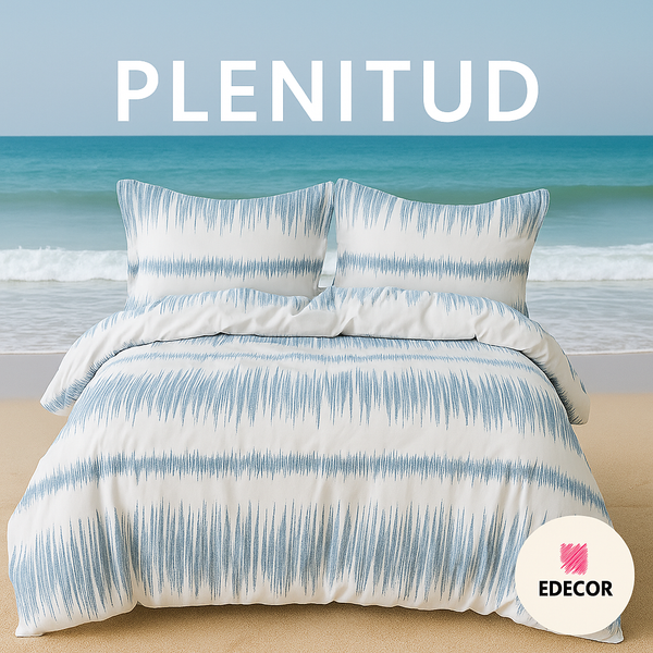 Duvet Cover 100% algodon + fundas doble faz plenitud Blue art