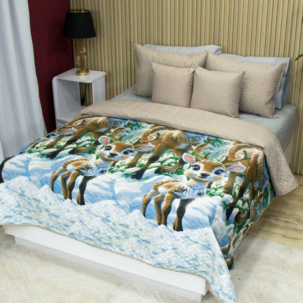 Quilt baby renos + fundas almohada + fundas de cojín