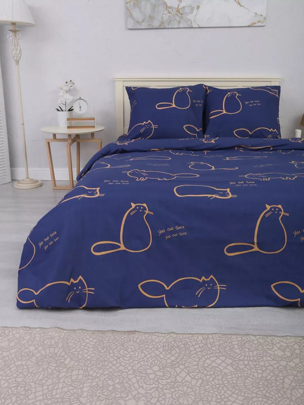 Duvet cover Print cats azul