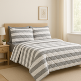 Quilt / Colcha neutral gris oscuro
