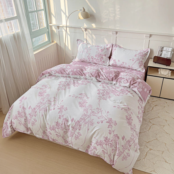 Duvet Cover 100% algodon + fundas doble faz plenitud rosa