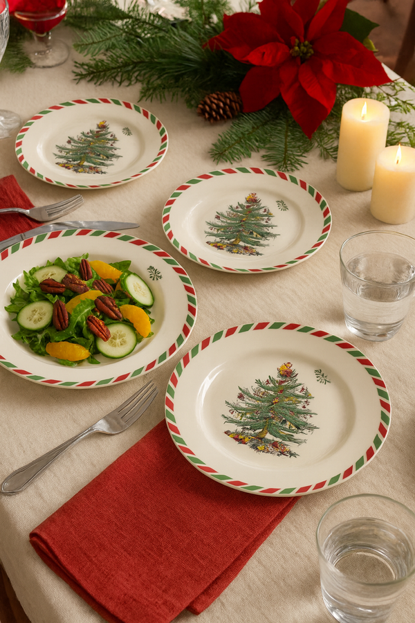 Set platos cerámica navideños 20 cm