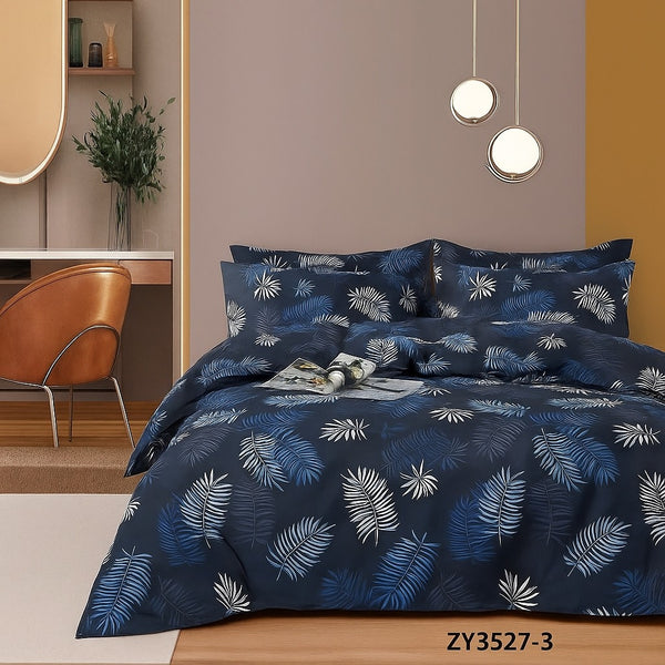 Juego de sabanas print hojas azul