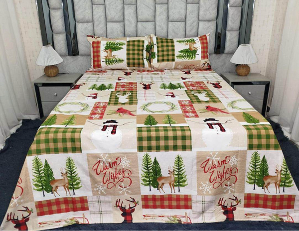 Juego de Sabanas Print Navideño warm wishes