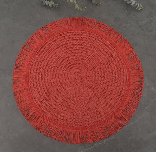SET X 4 individuales Boho rojo o café