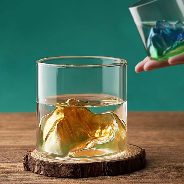 Set vasos vidrio montañas