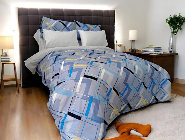 Duvet cover Print geometric Blue