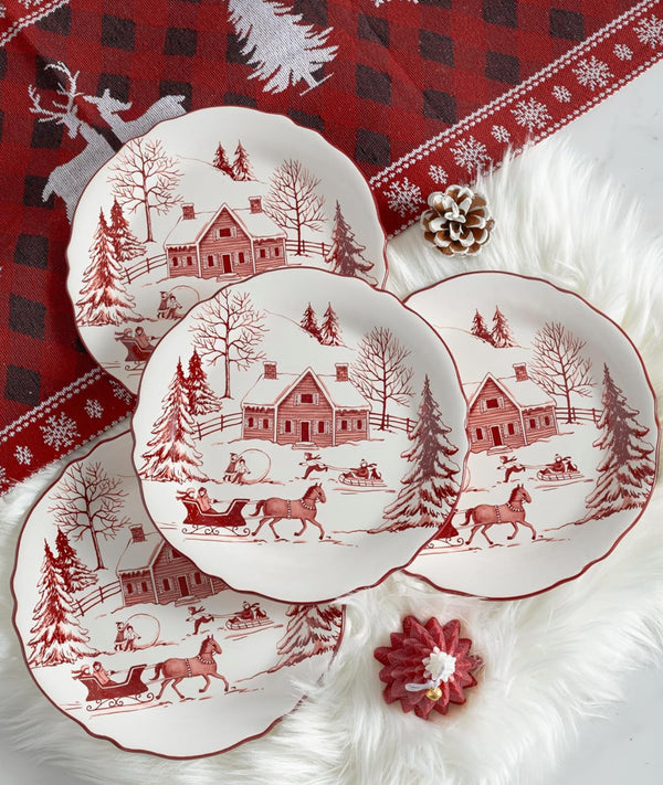 Set platos navideños vintage 22 cm