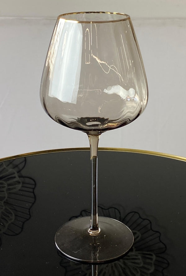 Set copas de cristal borde dorado vino o agua (diferentes colores a elegir)