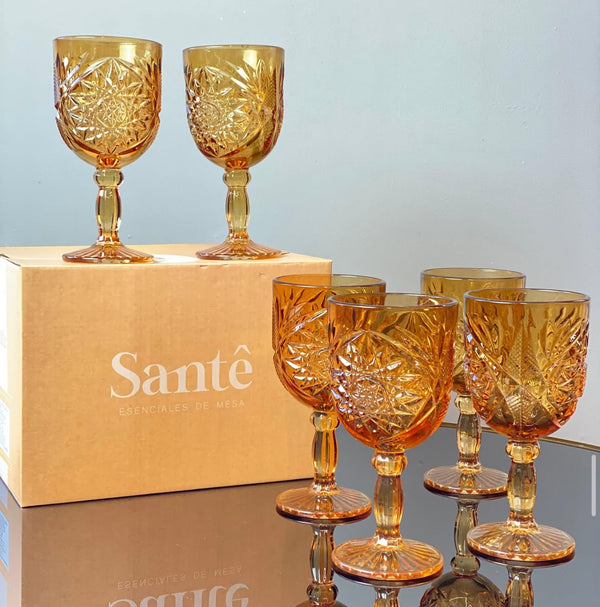Set copas de cristal vintage (diferentes colores a elegir)