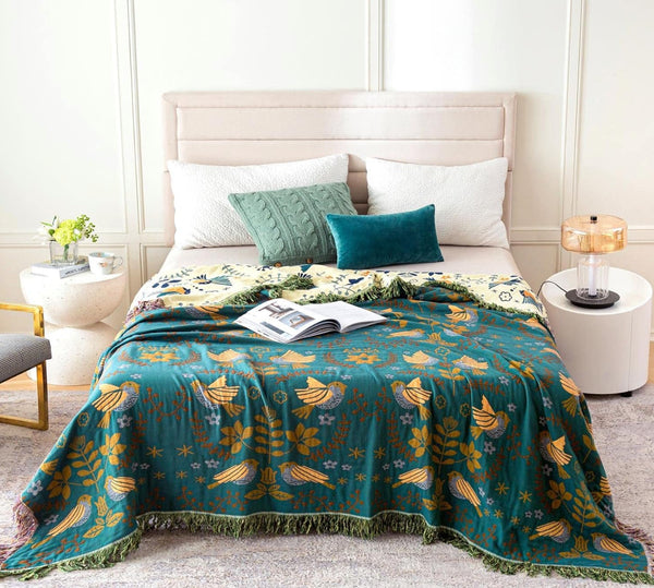 Throw / pie de cama cobija en algodón Otoño