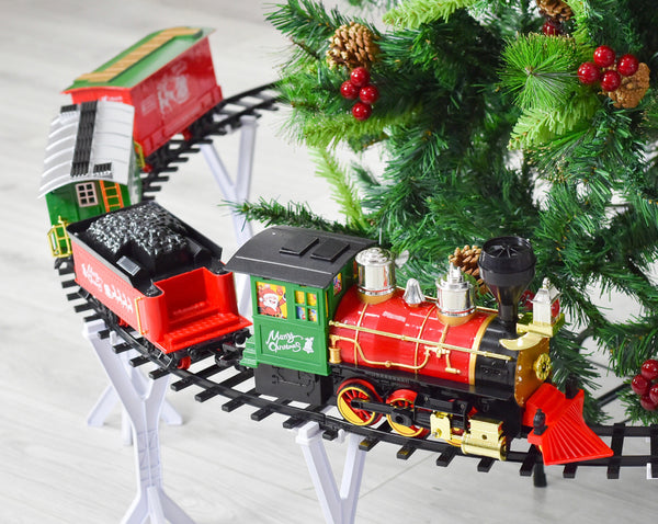 Pista con tren navideño musical