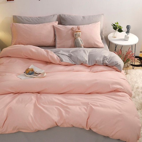 Set Duvet Cover + Plumón Bicolor Gris-Rosa