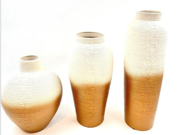Trio floreros decorativos degradé gold