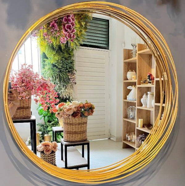 Espejo decorativo Aros dorados