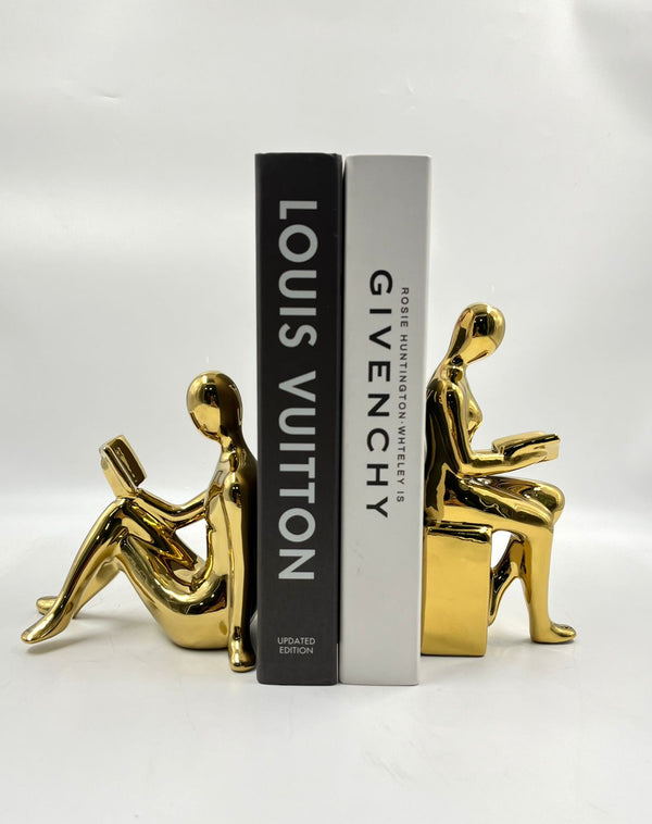 Duo sostener de libros decorativos (blanco/negro o dorados)