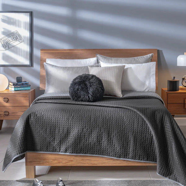 Quilt doble faz negro gris