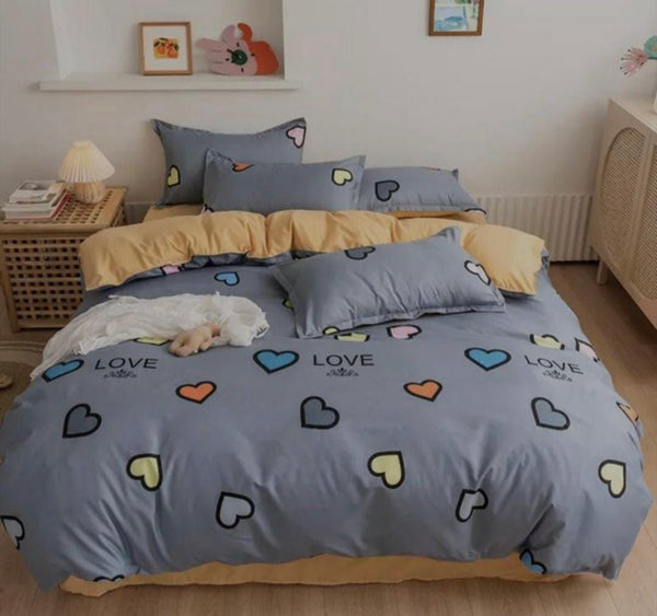 Juego de sabanas love azul