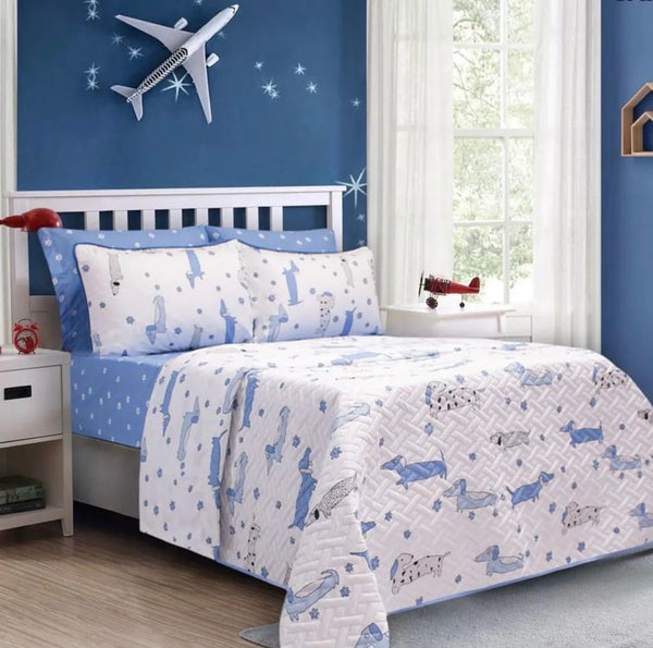 Quilt / Colcha doble faz infantil teckel + fundas