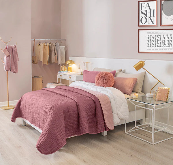 Quilt textura doble faz blush
