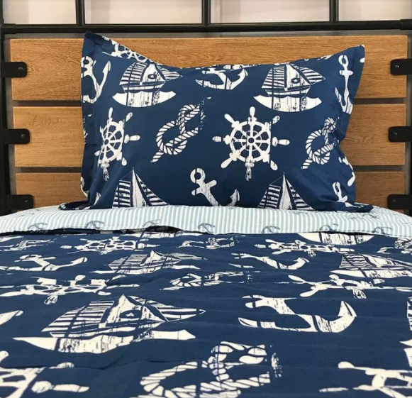 Quilt Nautico cama sencilla