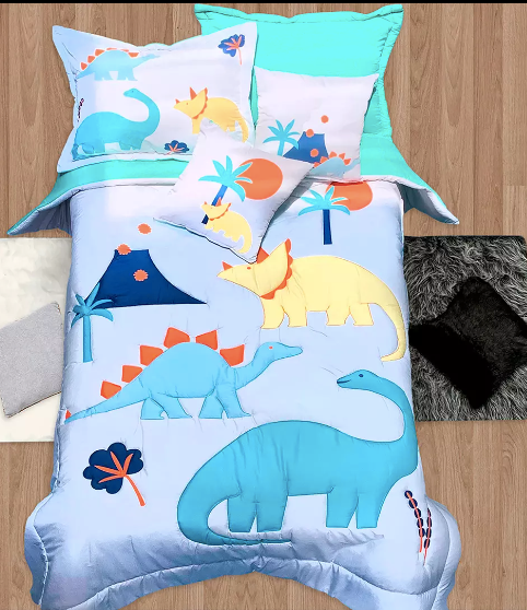 Edredon 3D infantil Dinosaurios Azules