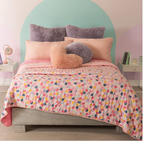 Quilt Corazones que alumbran en la oscuridad