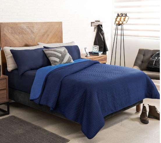 Quilt doble faz azul