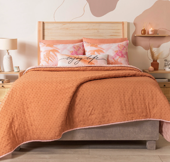 Set Quilt doble faz little pompons