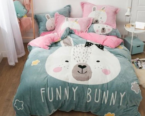 Set Duvet Cover Piel de Durazno + Plumón + Cojines Coneja funny bunny