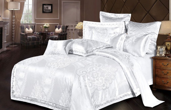 Duvet Luxurious blanco + sabana algodón satinado
